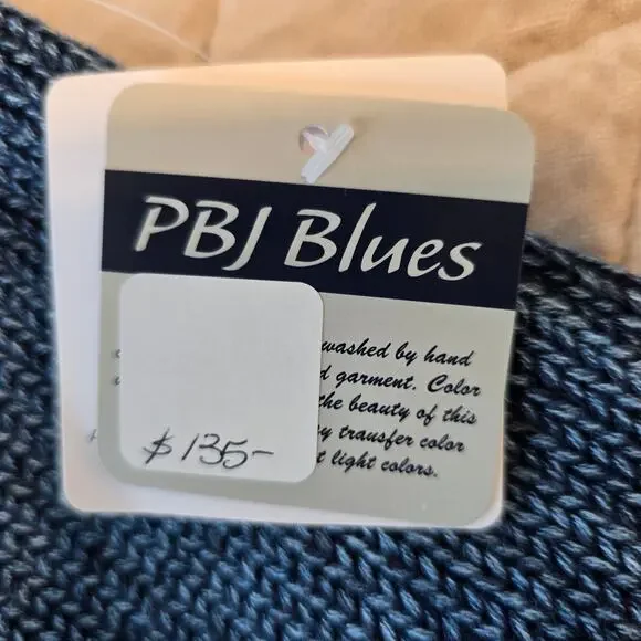 PBJ Blues Denim Sweater Vest Women's XL Indigo Casual Festival Coastal Summer - Picture 4 of 13
